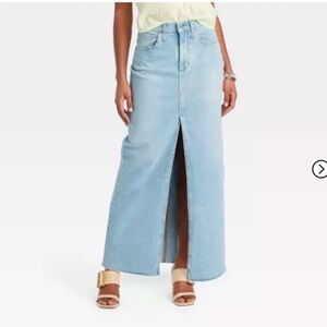 Universal Thread High-Rise Denim Maxi Skirt